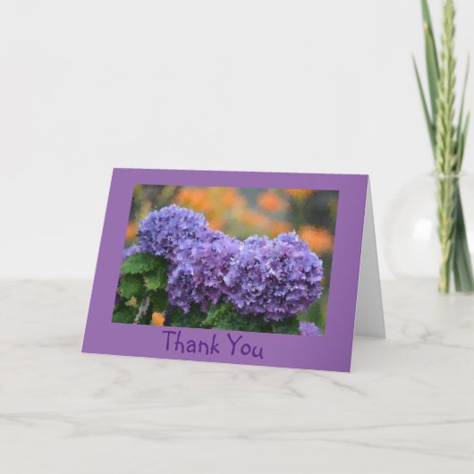 Impressionistisch Hydrangea Hartelijk dank Bedankkaart (Voorkant)
