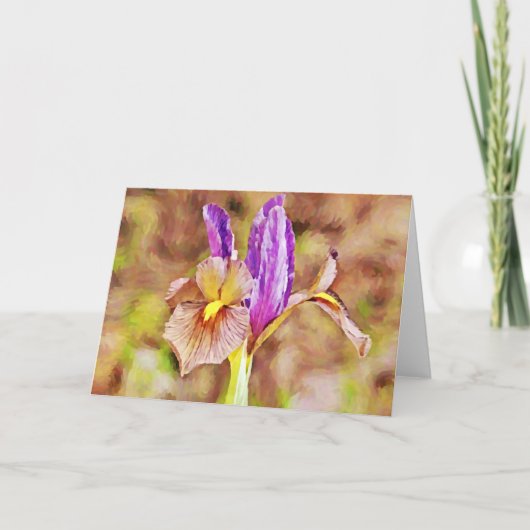 Impressionistisch Iris Bloem Gouache Art Note Kaar Kaart (Voorkant)