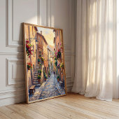 Impressionistisch Italiaans Rivièra-dorp muurkunst Poster