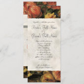 Impressionistisch koraal in gele roos - bruiloft u kaart (Voorkant / Achterkant)