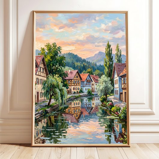 Impressionistisch landschap muurkunst canvasprint poster