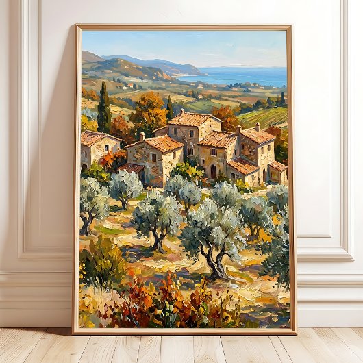 Impressionistisch landschap olieverfschilderij hoo poster