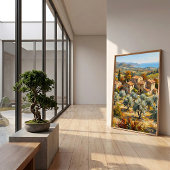Impressionistisch landschap olieverfschilderij hoo poster