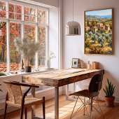 Impressionistisch landschap olieverfschilderij hoo poster