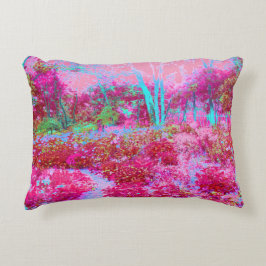Impressionistisch landschap van rode en roze tuin accent kussen