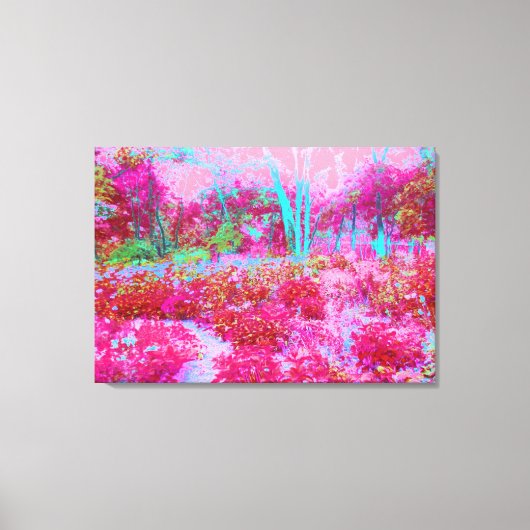 Impressionistisch landschap van rode en roze tuin canvas afdruk (Voorkant)