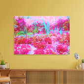 Impressionistisch landschap van rode en roze tuin canvas afdruk (Insitu (Woonkamer))