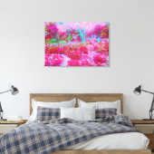 Impressionistisch landschap van rode en roze tuin canvas afdruk (Insitu (Slaapkamer))