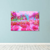 Impressionistisch landschap van rode en roze tuin canvas afdruk (Insitu (Houten vloer))