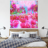 Impressionistisch landschap van rode en roze tuin canvas afdruk (Insitu (Slaapkamer))