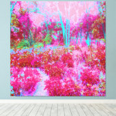 Impressionistisch landschap van rode en roze tuin canvas afdruk (Insitu (Houten vloer))