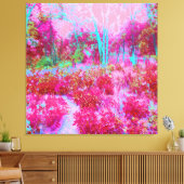 Impressionistisch landschap van rode en roze tuin canvas afdruk (Insitu (Woonkamer))