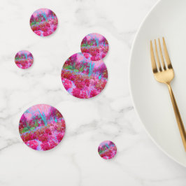 Impressionistisch landschap van rode en roze tuin confetti