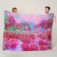 Impressionistisch landschap van rode en roze tuin