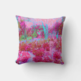 Impressionistisch landschap van rode en roze tuin kussen
