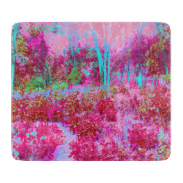 Impressionistisch landschap van rode en roze tuin snijplank