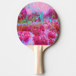 Impressionistisch landschap van rode en roze tuin tafeltennisbatje
