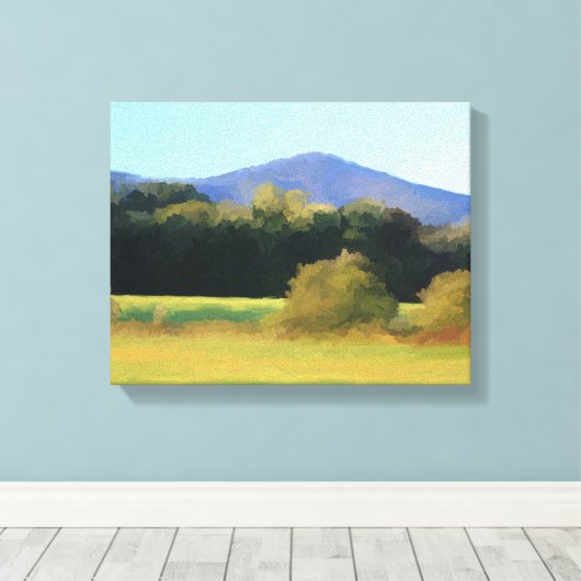 Impressionistisch landschap Witte bergen Canvas Afdruk (Insitu (Houten vloer))