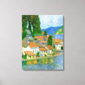 Impressionistisch mediterraan dorp door het Zee Canvas Afdruk (Voorkant)