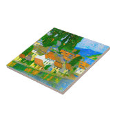 Impressionistisch Middellands dorp aan zee Tegeltje (Zijkant)
