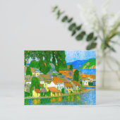 Impressionistisch Middellands Zee-dorp aan zee Briefkaart (Staand voorkant)