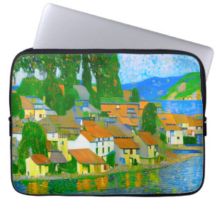 Impressionistisch Middellands Zee dorp aan zee Laptop Sleeve