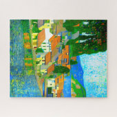 Impressionistisch Middellands Zee-dorp aan zee  Legpuzzel (Horizontaal)