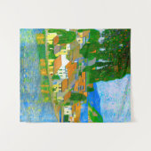 Impressionistisch Middellands Zee-dorp aan zee Wandkleed (Voorkant (horizontaal))