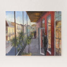 Impressionistisch New Orleans Balcony Scene Painti
