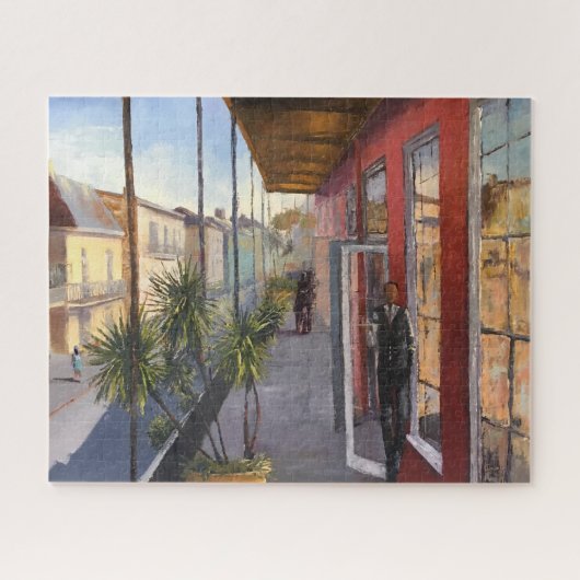 Impressionistisch New Orleans Balcony Scene Painti Legpuzzel (Horizontaal)