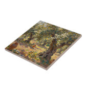 Impressionistisch olijfgaardtafereel tegeltje (Zijkant)