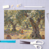Impressionistisch olijfgaardtafereel tissuepapier (Craft)