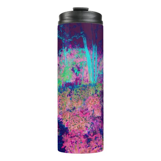 Impressionistisch Paars en Heet Roze Landschap Thermosbeker (Voorkant)