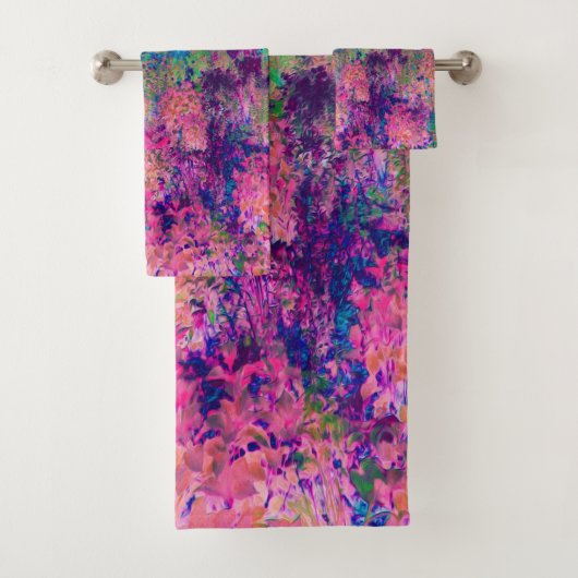 Impressionistisch Paars en warm roze landschap Bad Handdoek (Insitu)
