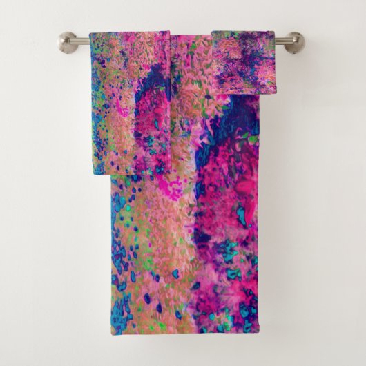 Impressionistisch Paars en warm roze landschap Bad Handdoek (Insitu)