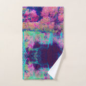 Impressionistisch Paars en warm roze landschap Bad Handdoek (Handdoek)