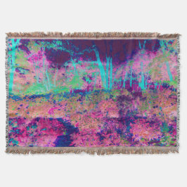 Impressionistisch Paars en warm roze landschap Deken