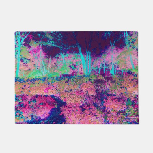 Impressionistisch Paars en warm roze landschap Deurmat (Voorkant)