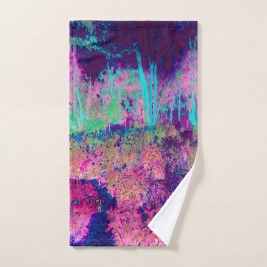 Impressionistisch Paars en warm roze landschap Handdoek (Handdoek)