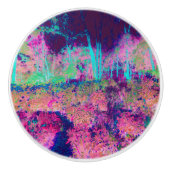 Impressionistisch Paars en warm roze landschap Keramische Knop (Voorkant)