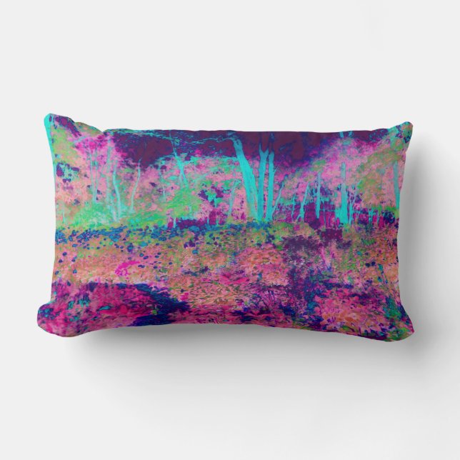 Impressionistisch Paars en warm roze landschap Kussen (Voorkant)