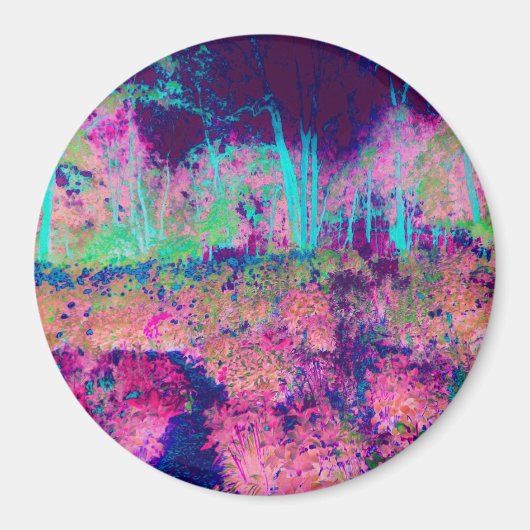 Impressionistisch Paars en warm roze landschap Magneet (Voorkant)