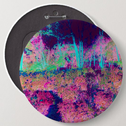 Impressionistisch Paars en warm roze landschap Ronde Button 6,0 Cm (Voorkant /achterkant)