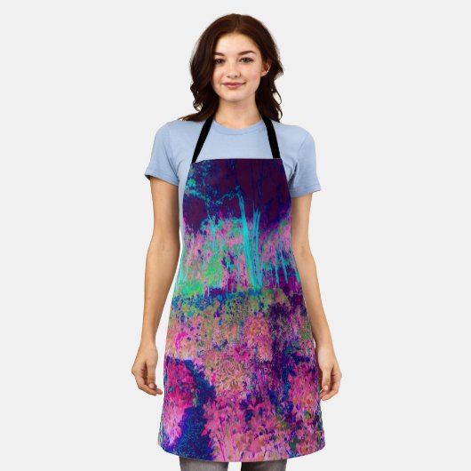 Impressionistisch Paars en warm roze landschap Schort (Gedragen)