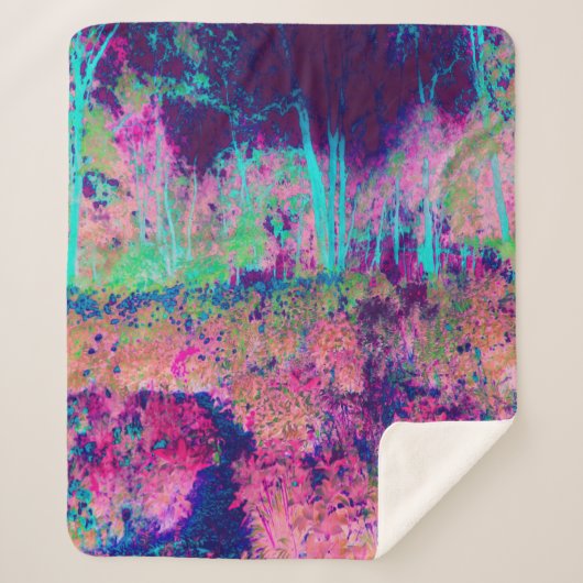 Impressionistisch Paars en warm roze landschap Sherpa Deken (Voorkant)