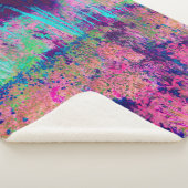 Impressionistisch Paars en warm roze landschap Sherpa Deken (3/4)