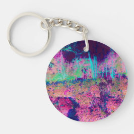 Impressionistisch Paars en warm roze landschap Sleutelhanger