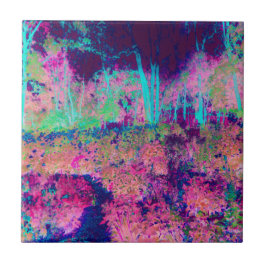 Impressionistisch Paars en warm roze landschap Tegeltje