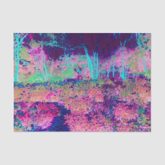 Impressionistisch Paars en warm roze landschap Tissuepapier (Voorkant)