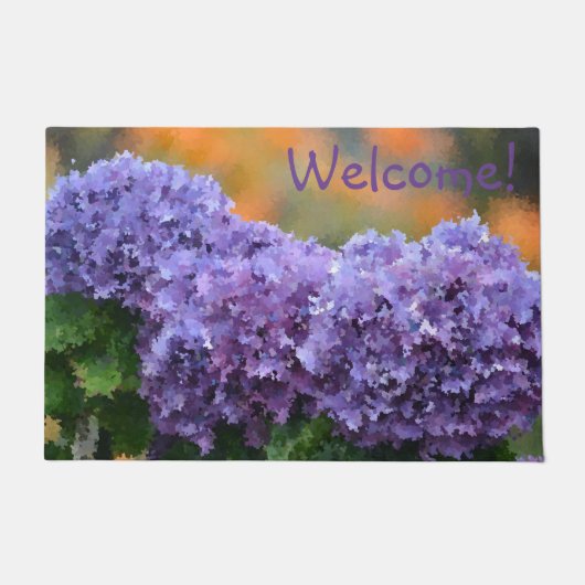 Impressionistisch Paars Hydrangea Deurmat (Voorkant)